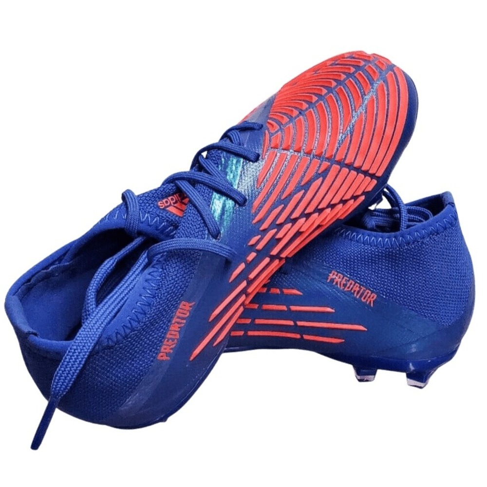 Adidas Predator Edge.3 FG Soccer Cleats Blue‎ Turbo Red Youth Size 5.5 NEW